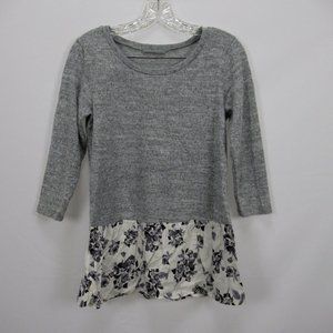 Love Apppella Gray Shirt w/Floral Design size S/M